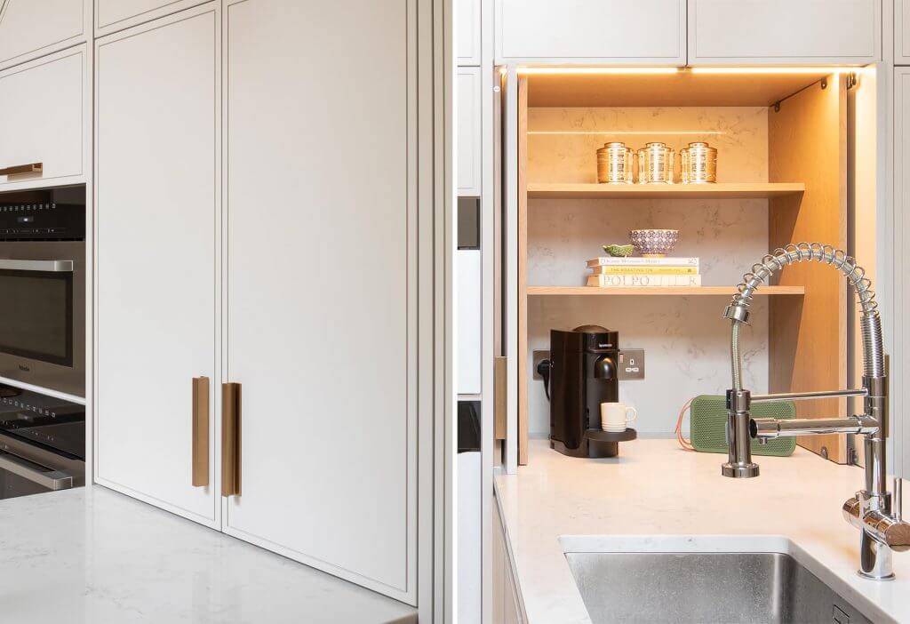 طراحی داخلی آشپزخانه با کابینت های مدرن و سفید - وبسایت رابو