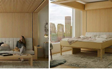 طراحی متفاوت تختخواب برای آپارتمان های کوچک